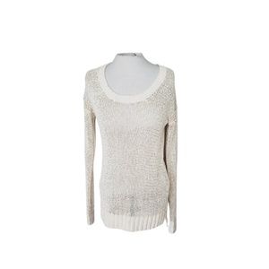 Club Monaco Cream Open Knit Sweater